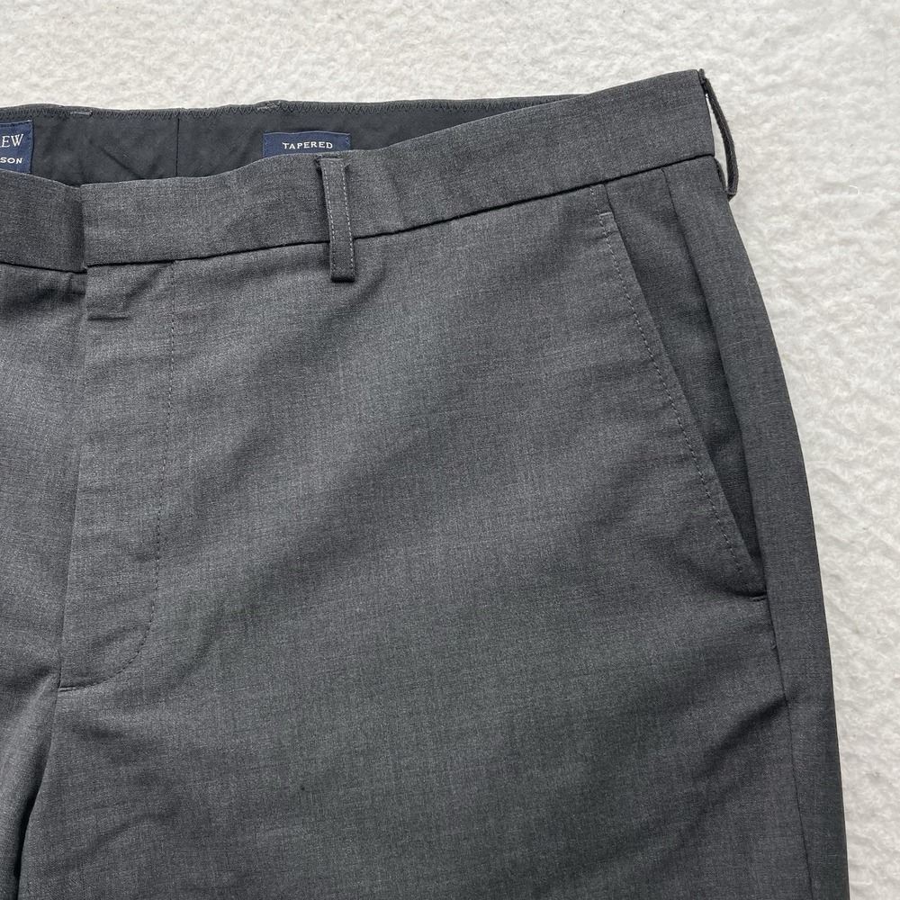 J. Crew Thompson Dress Pants Mens 38x30 (Tag 36) Wool Blend Gray Tapered Stretch - Picture 4 of 16